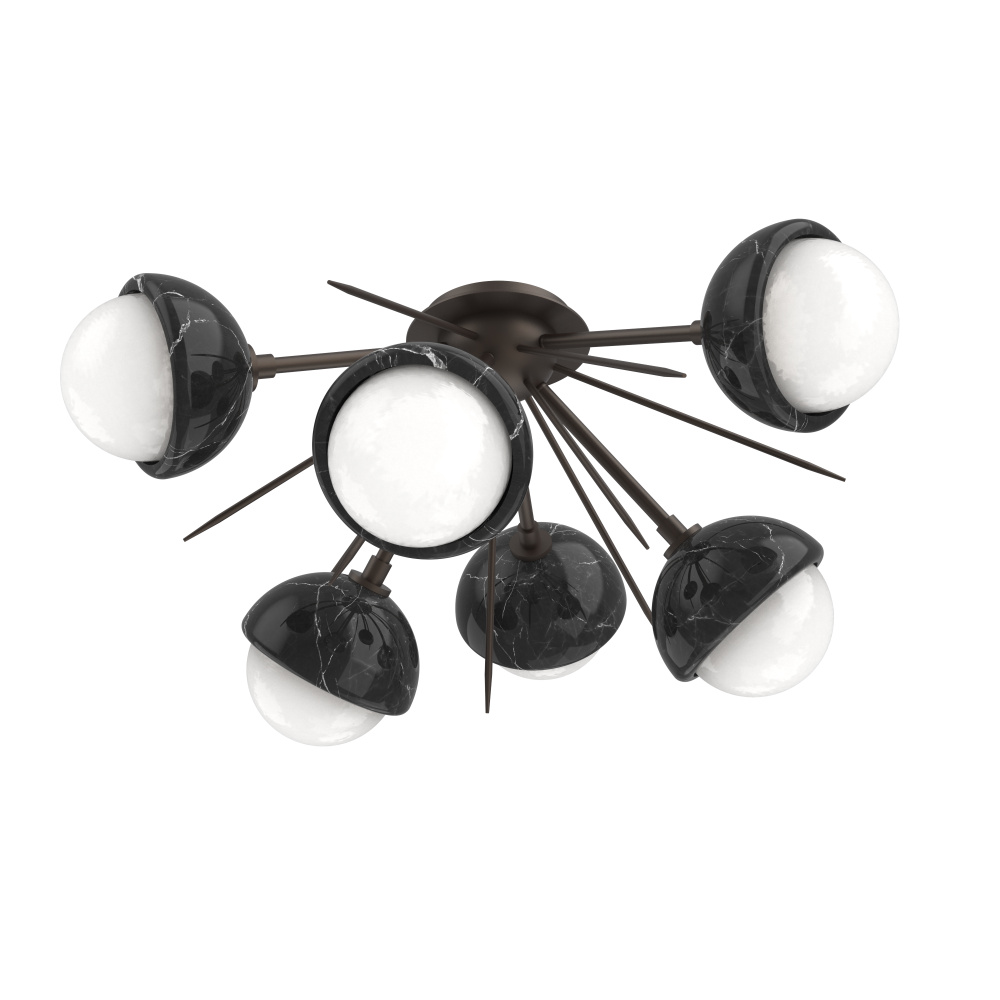 Cabochon Semi Flush Mount Flat Bronze