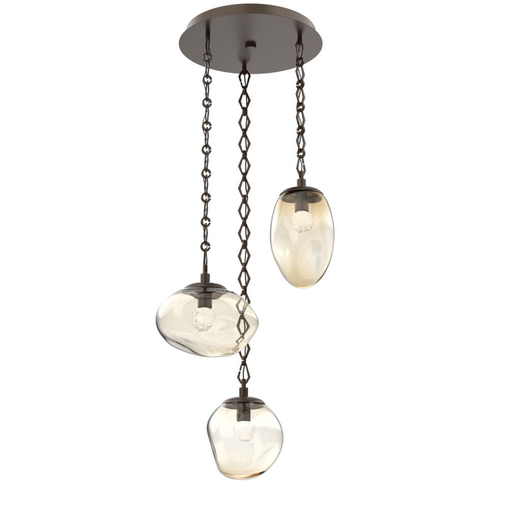 Cosmos Round 3pc Multi-Pendant with Chain (LED)