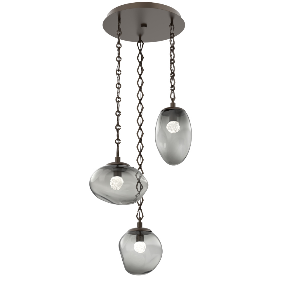 Cosmos Round 3pc Multi-Pendant with Chain (LED)