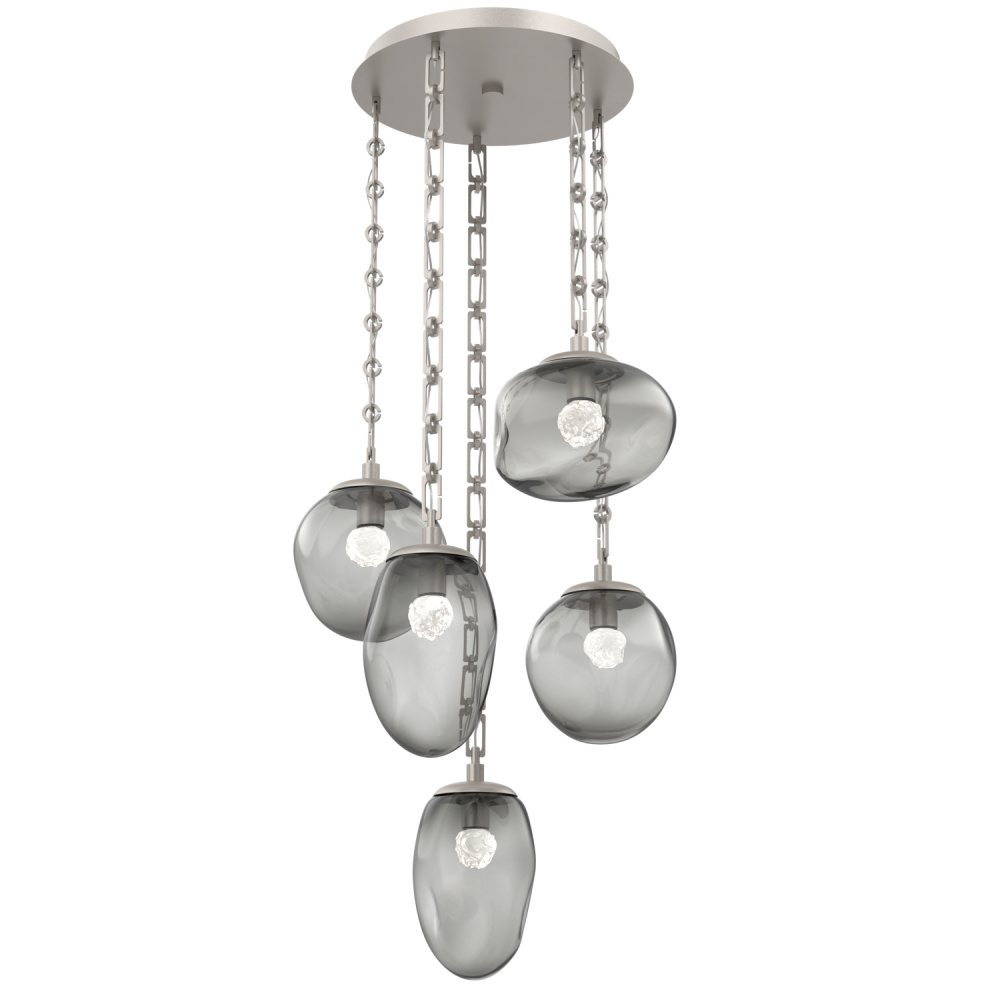 Cosmos Round 5pc Multi-Pendant with Chain (LED)