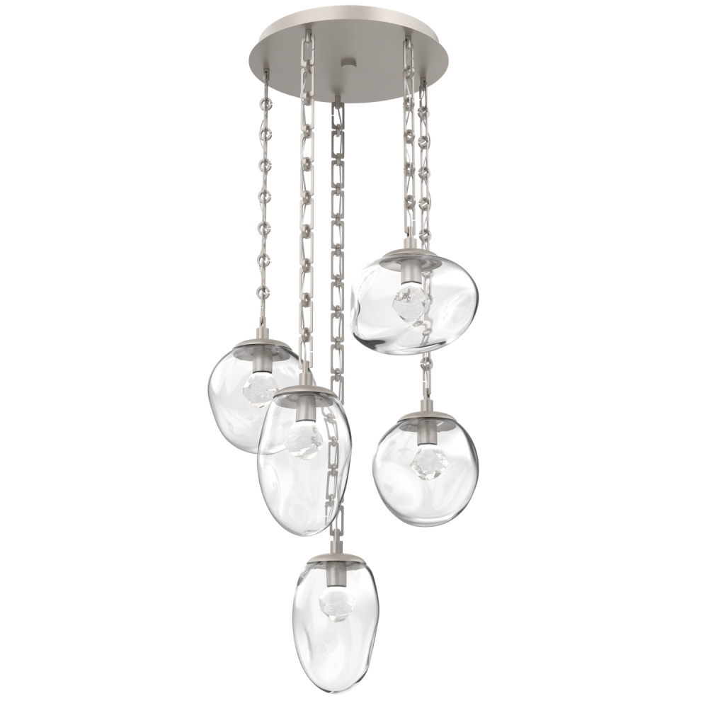 Cosmos Round 5pc Multi-Pendant with Chain (LED)