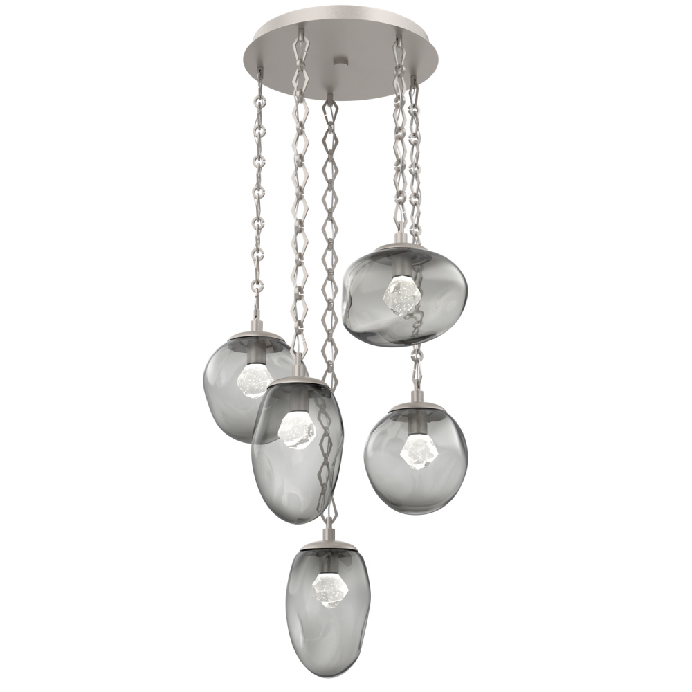 Cosmos Round 5pc Multi-Pendant with Chain (LED)
