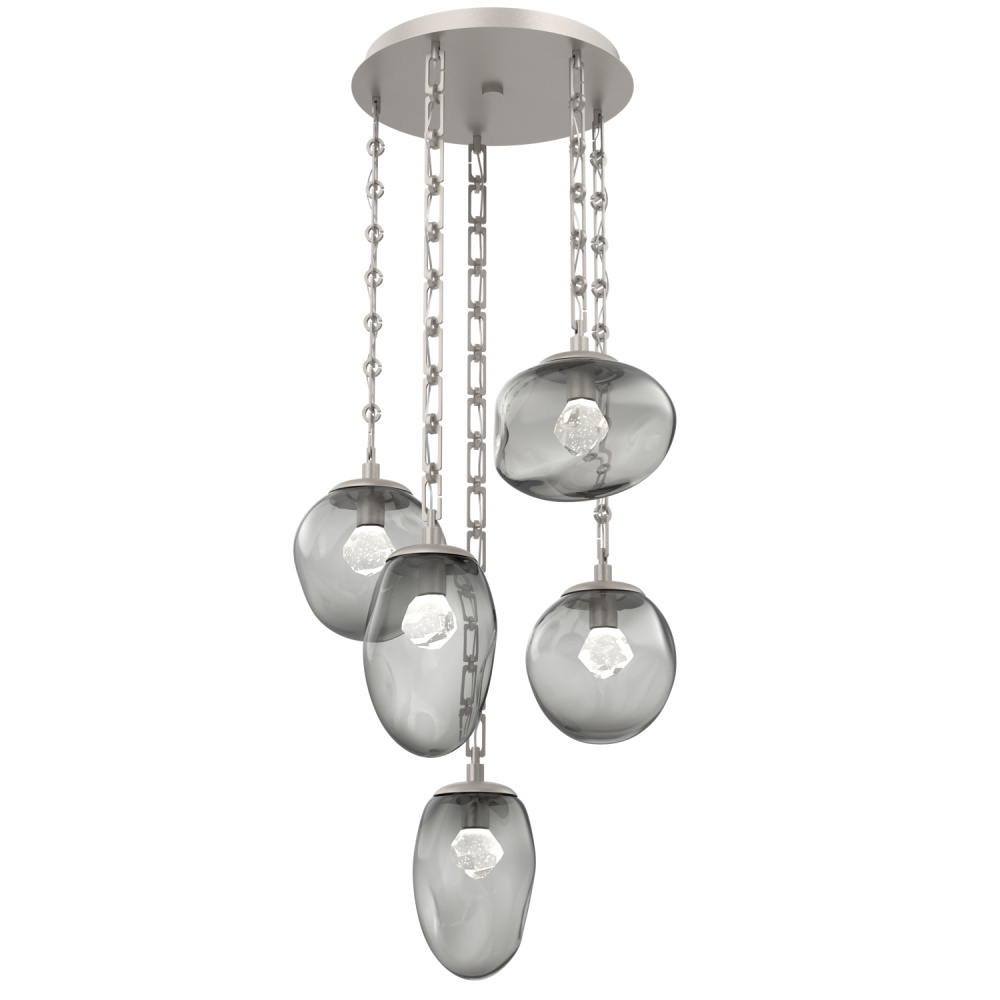 Cosmos Round 5pc Multi-Pendant with Chain (LED)