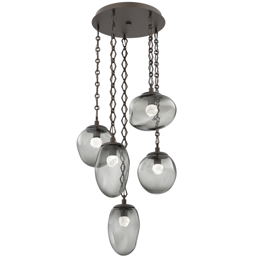 Cosmos Round 5pc Multi-Pendant with Chain (LED)