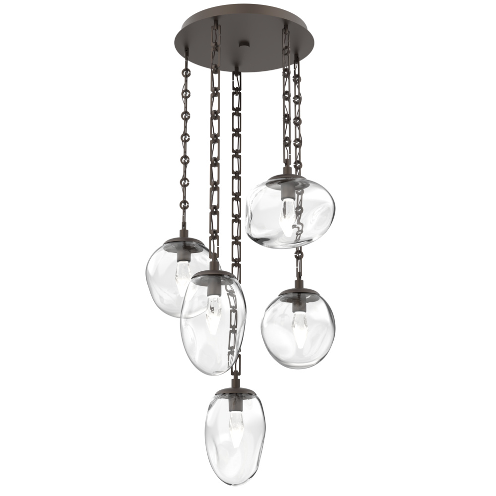 Cosmos Round 5pc Multi-Pendant with Chain (LED)