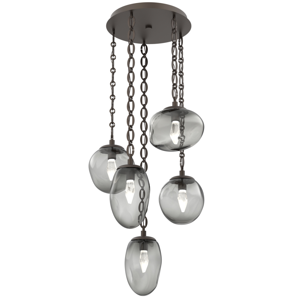 Cosmos Round 5pc Multi-Pendant with Chain (LED)