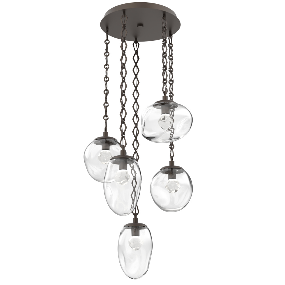 Cosmos Round 5pc Multi-Pendant with Chain (LED)