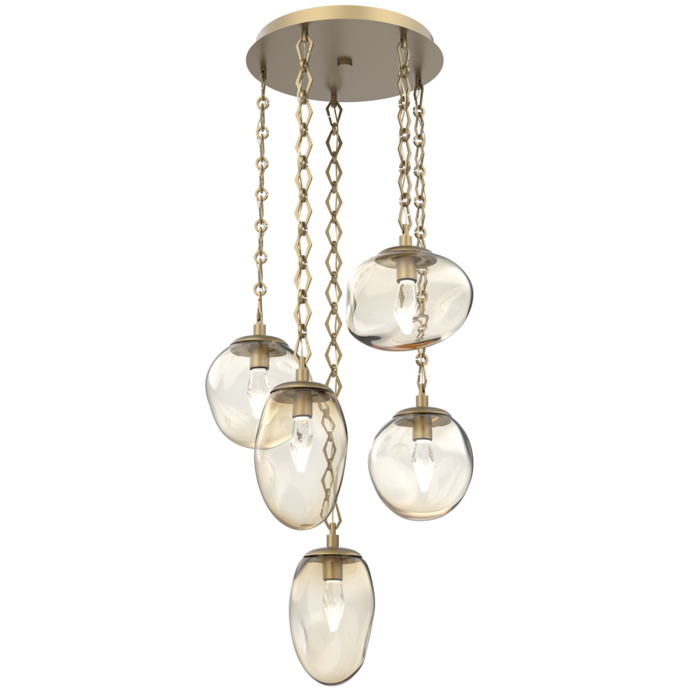 Cosmos Round 5pc Multi-Pendant with Chain (LED)