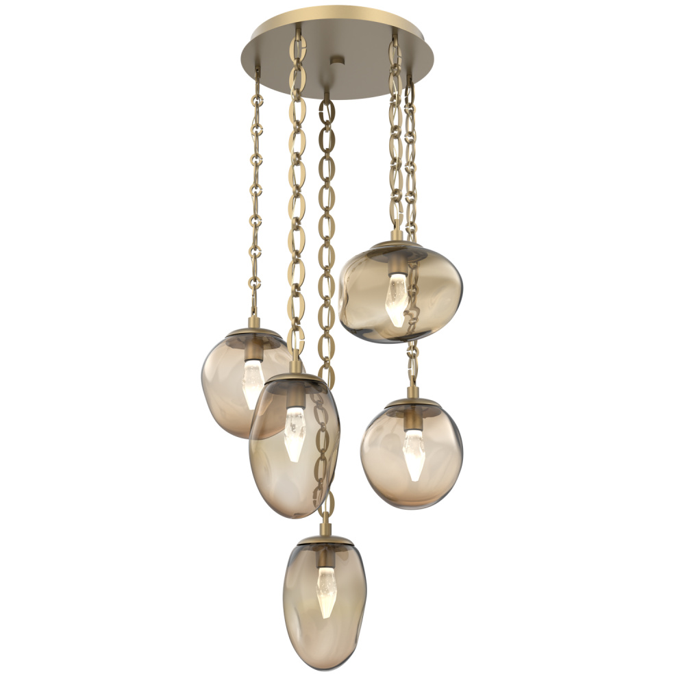 Cosmos Round 5pc Multi-Pendant with Chain (LED)
