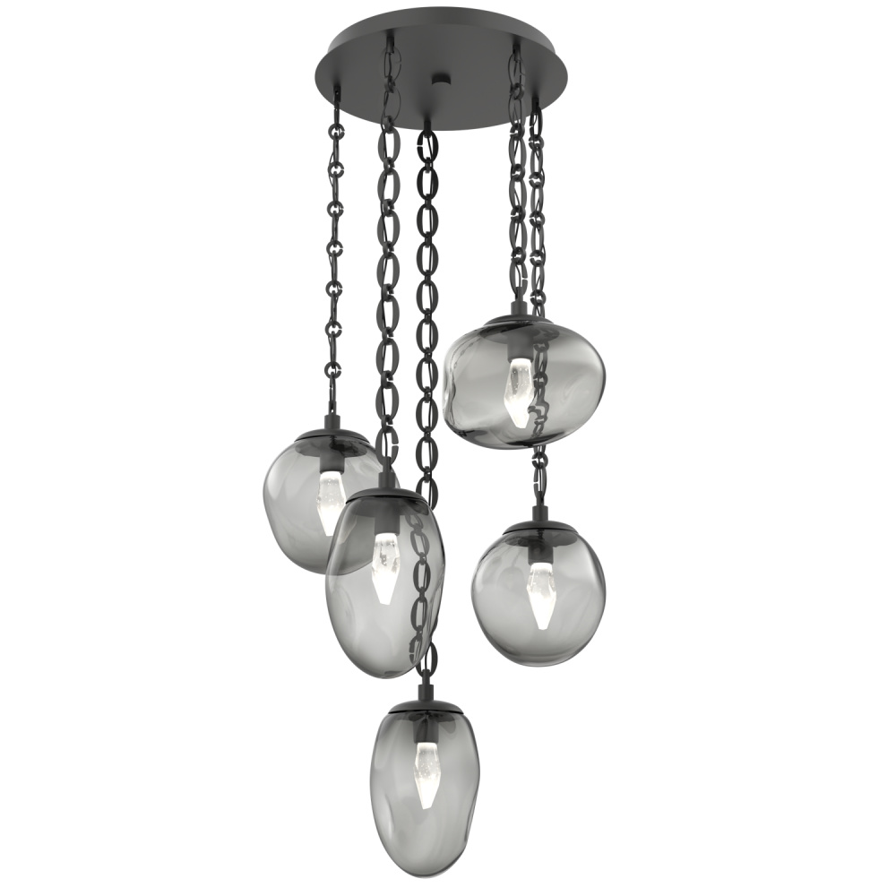 Cosmos Round 5pc Multi-Pendant with Chain (LED)