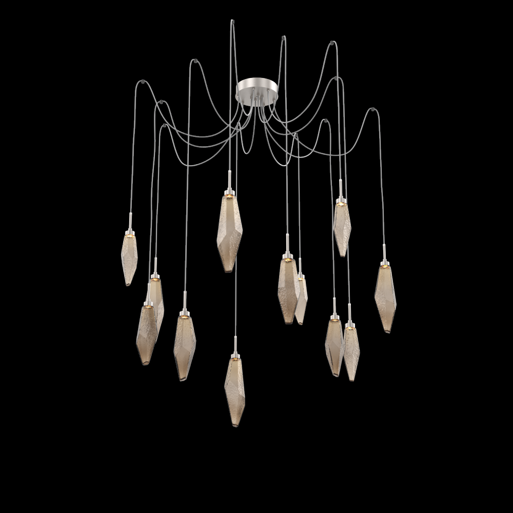 Rock Crystal Round 12pc Swag Multi-Pendant