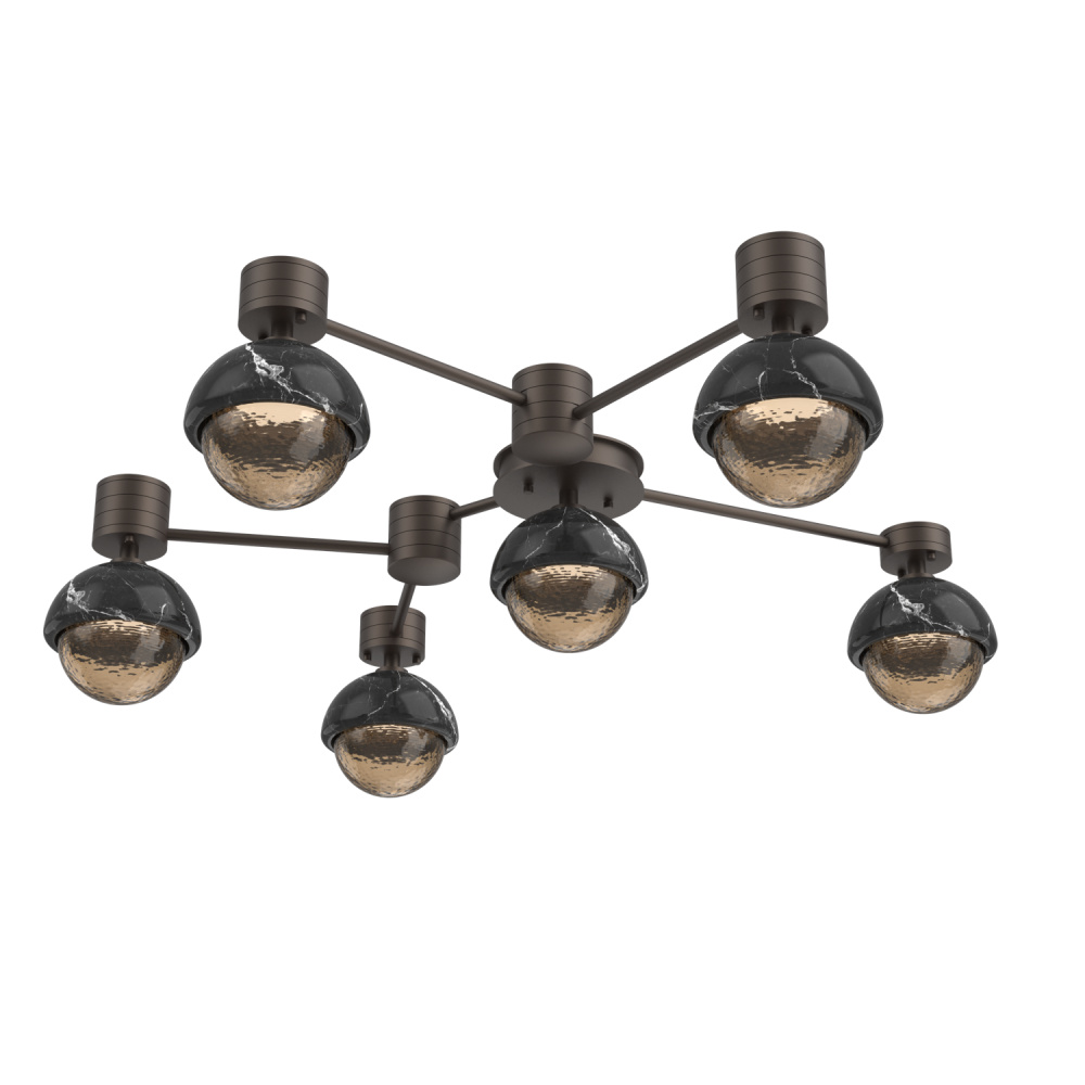 Cabochon Flush Mount Wall Sconce Flat Bronze