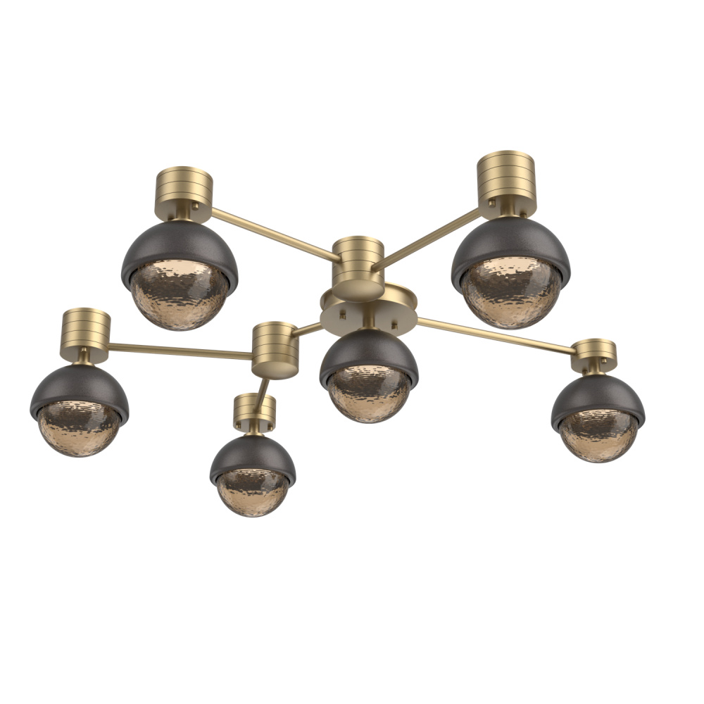 Cabochon Flush Mount Wall Sconce Gilded Brass