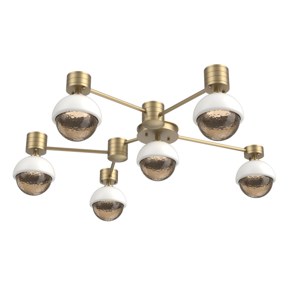 Cabochon Flush Mount Wall Sconce Gilded Brass