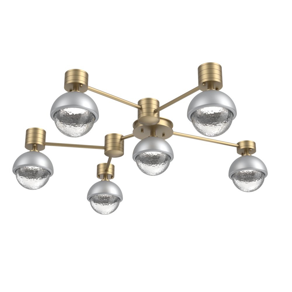 Cabochon Flush Mount Wall Sconce Gilded Brass