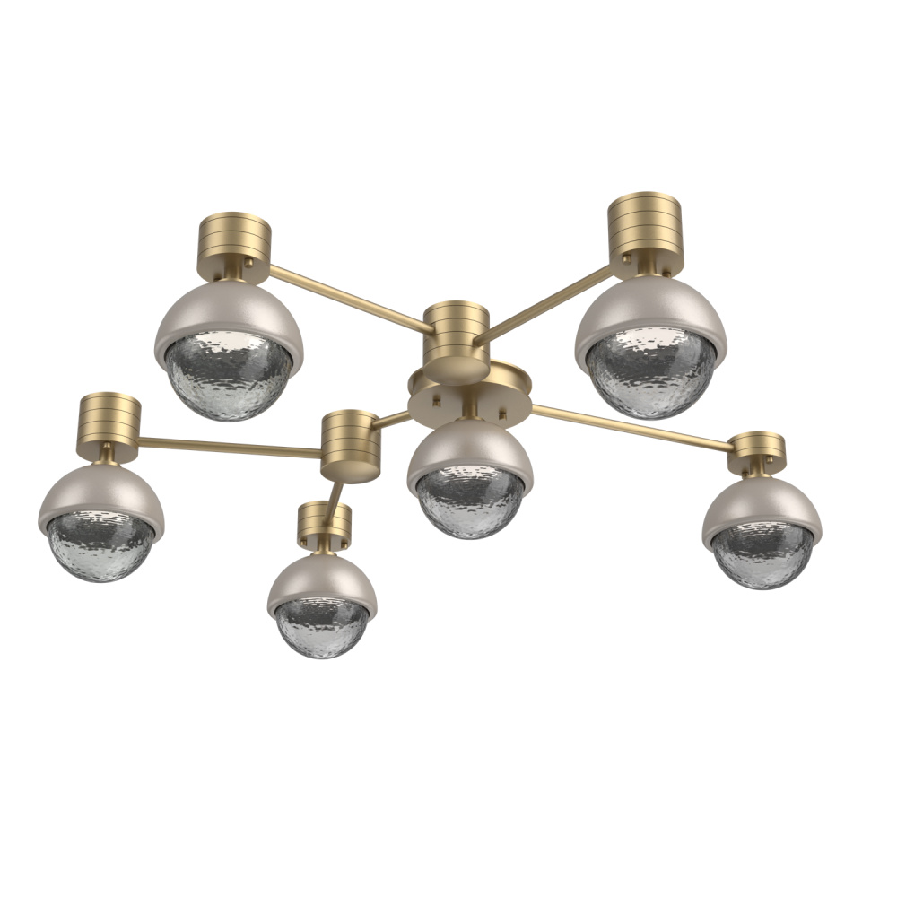 Cabochon Flush Mount Wall Sconce Gilded Brass