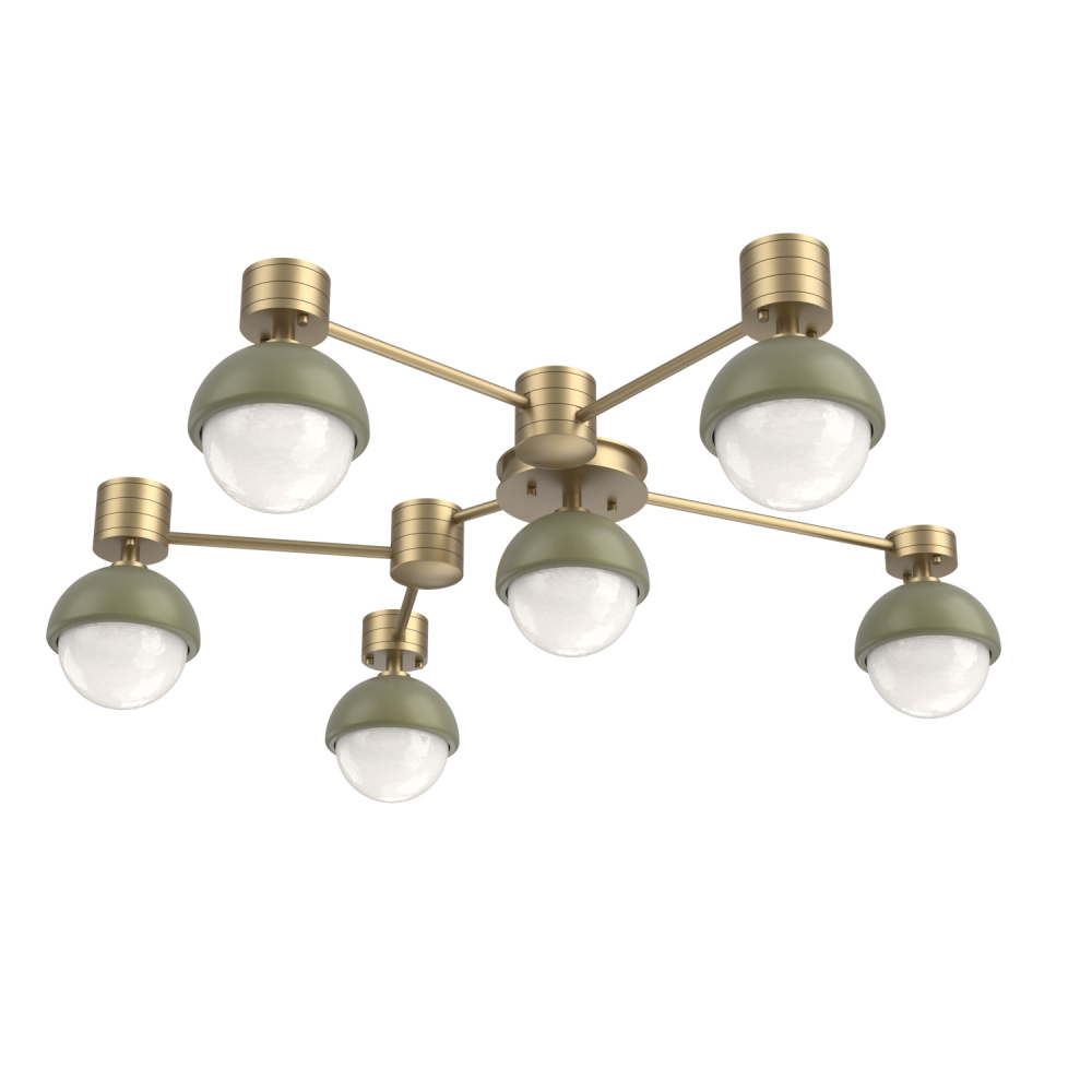 Cabochon Flush Mount Wall Sconce Gilded Brass