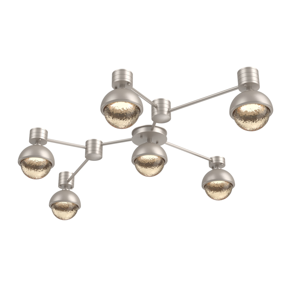 Cabochon Flush Mount Wall Sconce Beige Silver