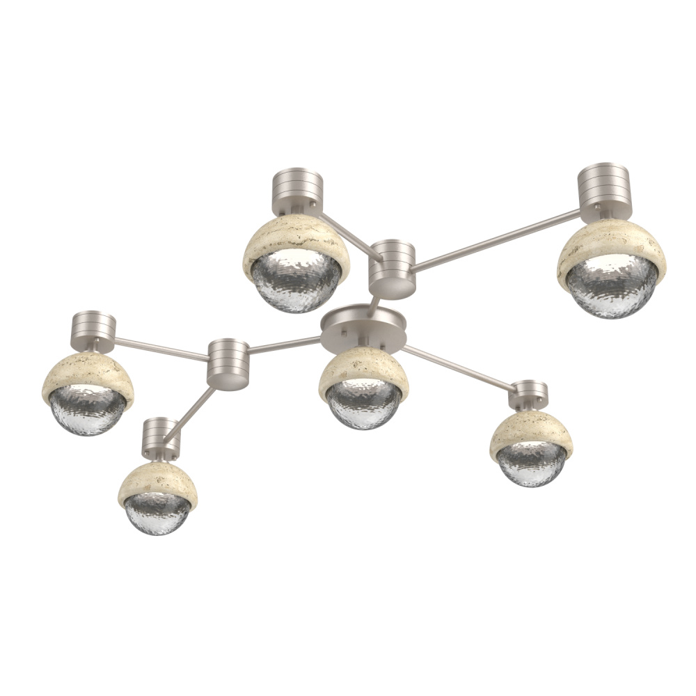 Cabochon Flush Mount Wall Sconce Beige Silver