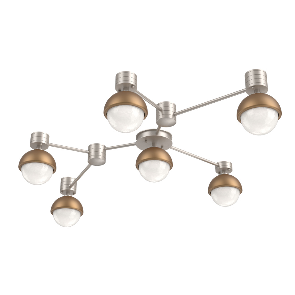 Cabochon Flush Mount Wall Sconce Beige Silver