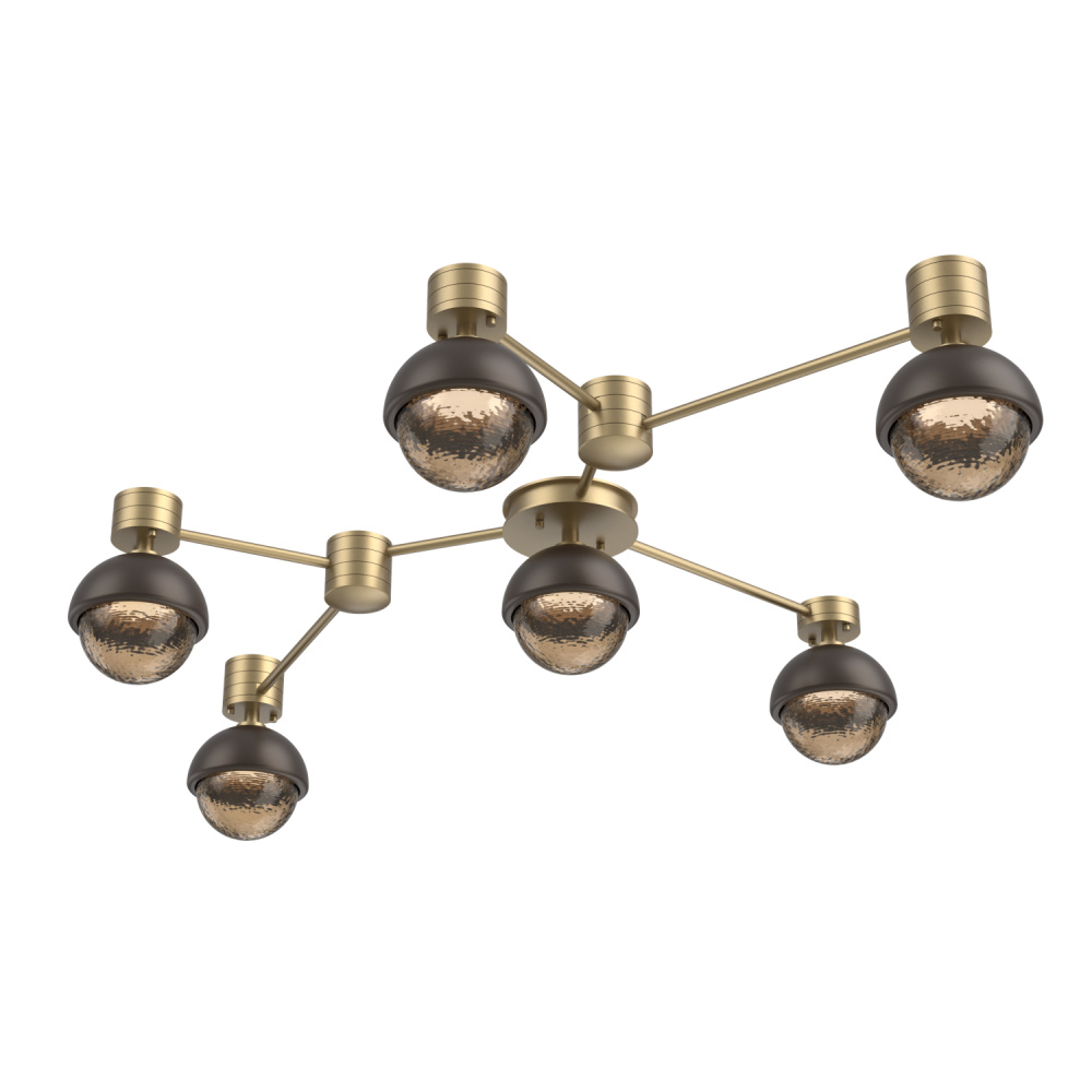 Cabochon Flush Mount Wall Sconce Gilded Brass