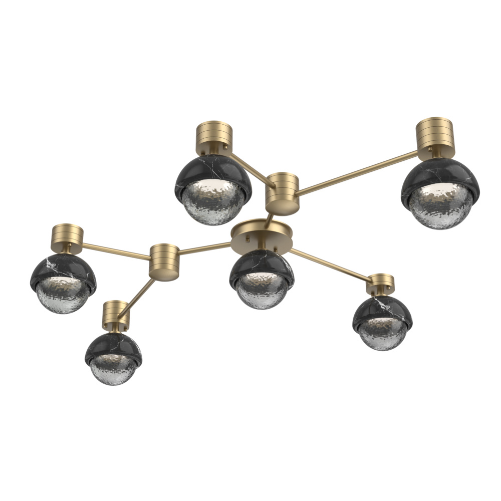 Cabochon Flush Mount Wall Sconce Gilded Brass