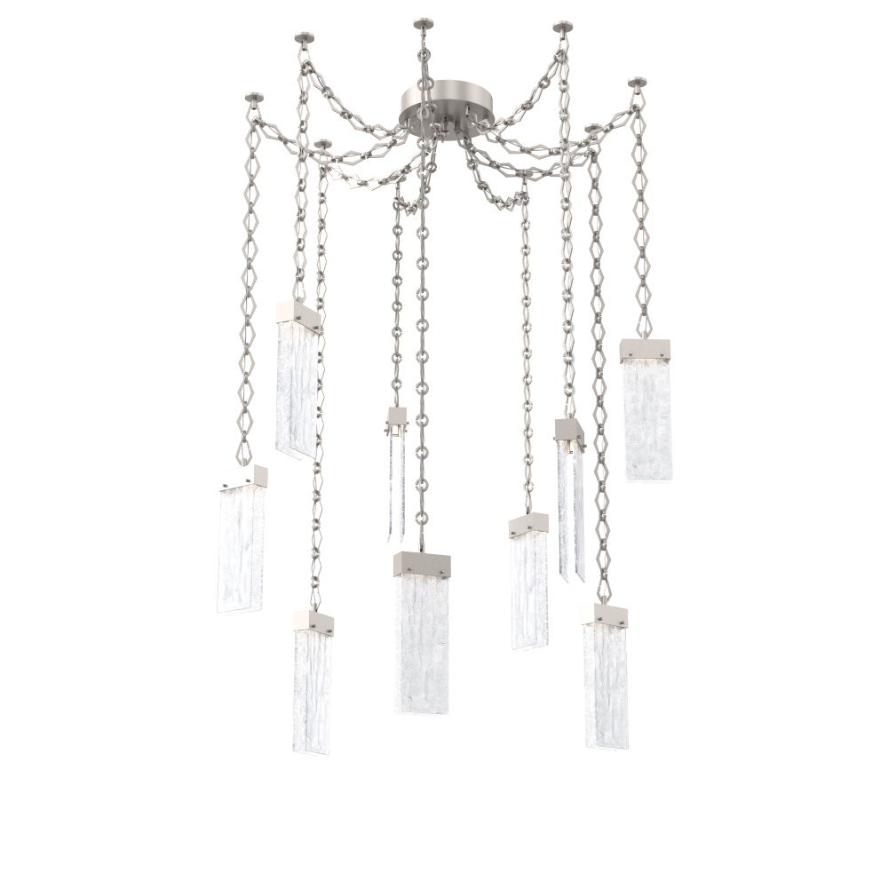 Parallel Multi Light Pendant Multi Port Canopy Beige Silver