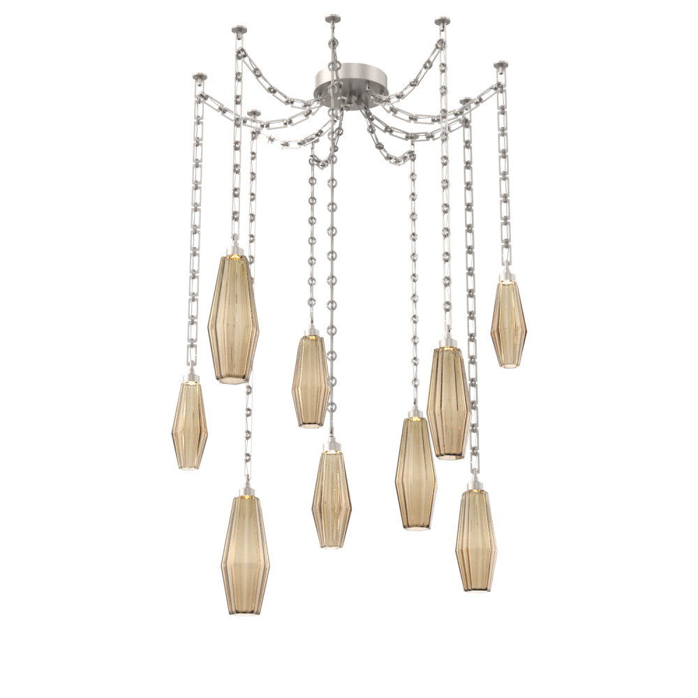 Aalto Multi Light Pendant Multi Port Canopy Beige Silver