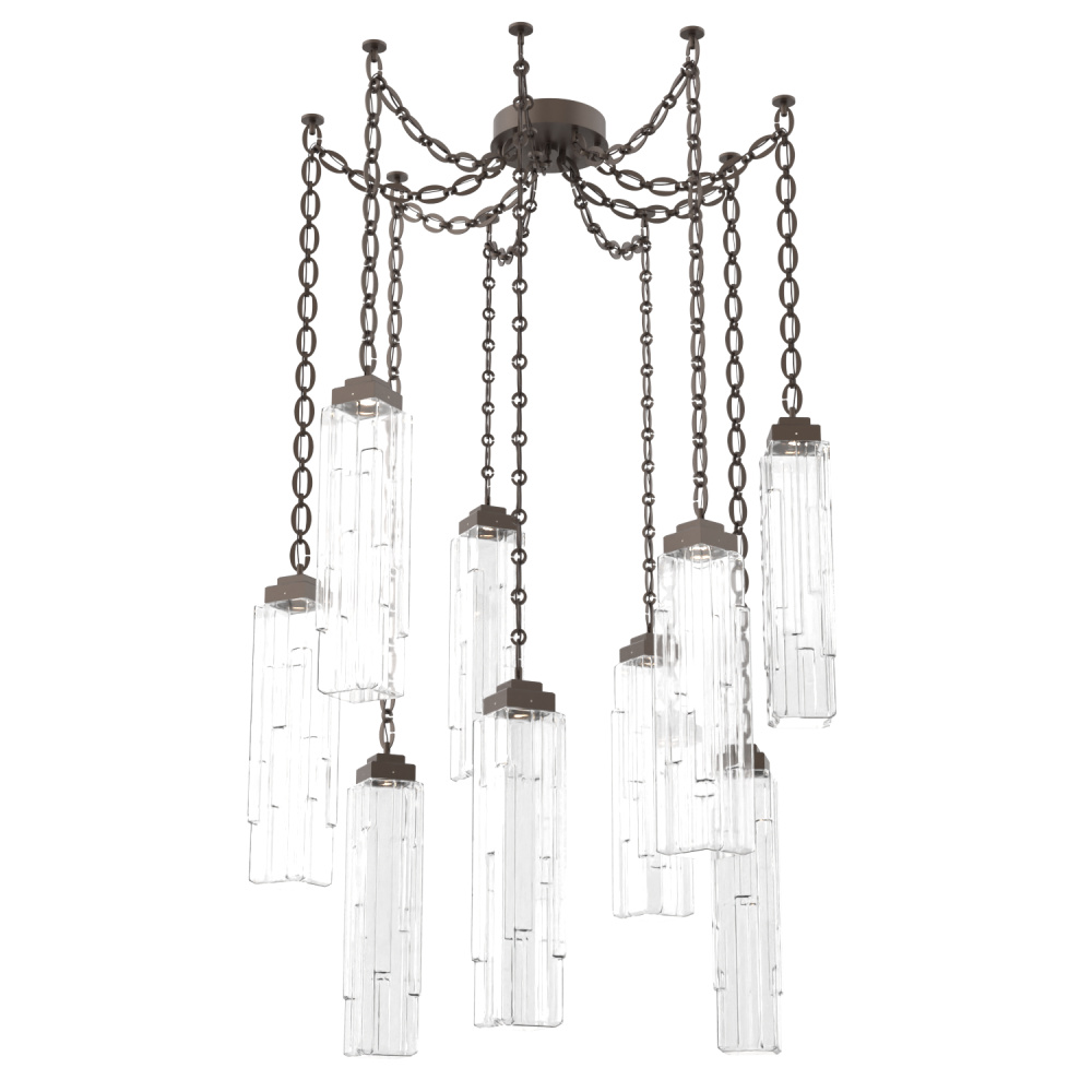 Ledgestone Multi Light Pendant Multi Port Canopy Flat Bronze