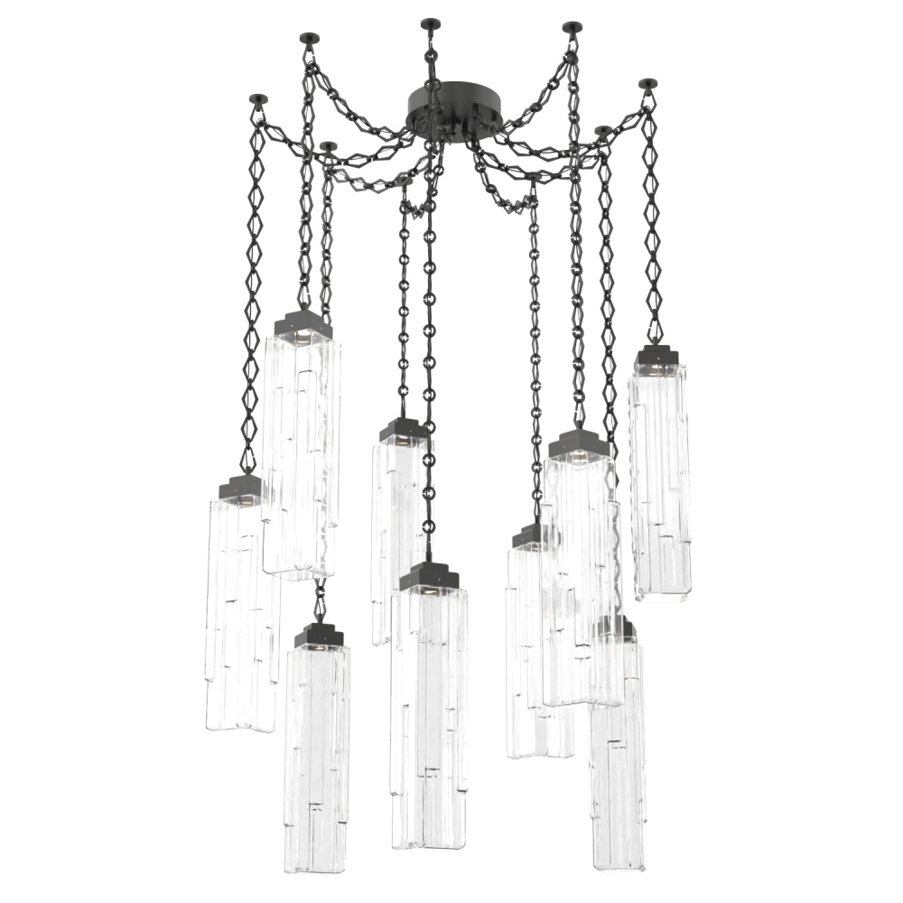 Ledgestone Multi Light Pendant Multi Port Canopy Matte Black