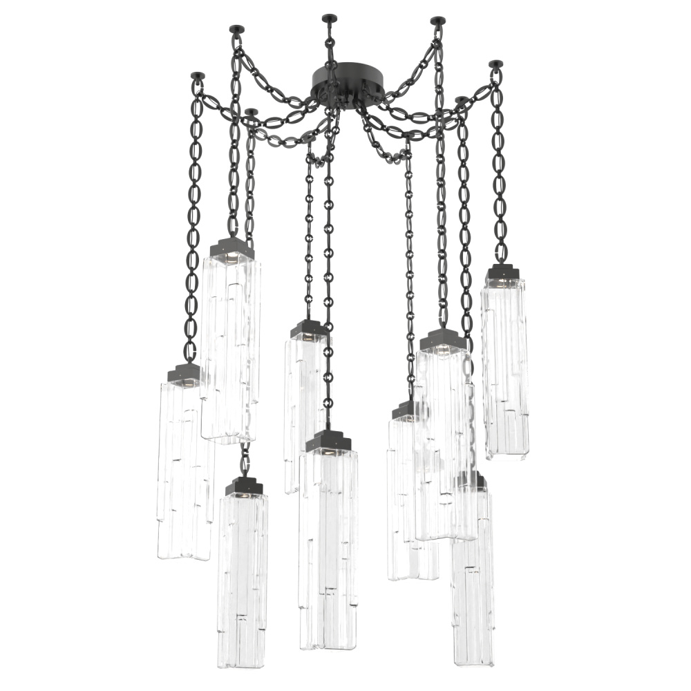 Ledgestone Multi Light Pendant Multi Port Canopy Matte Black