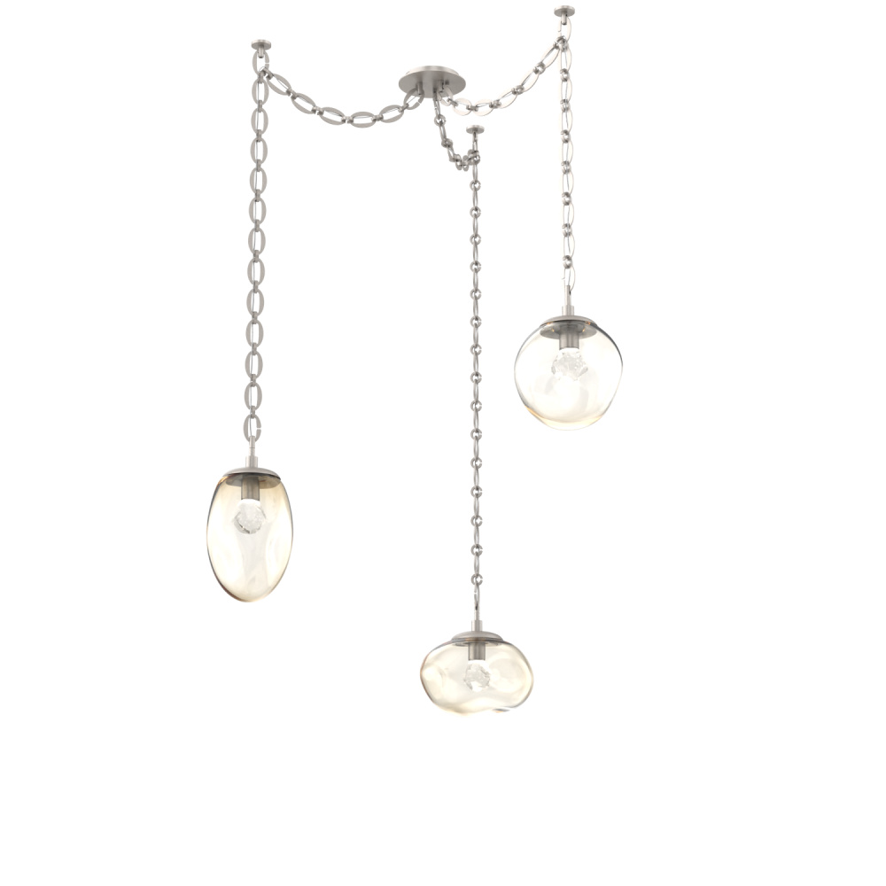 Cosmos LED Multi Light Pendant Beige Silver