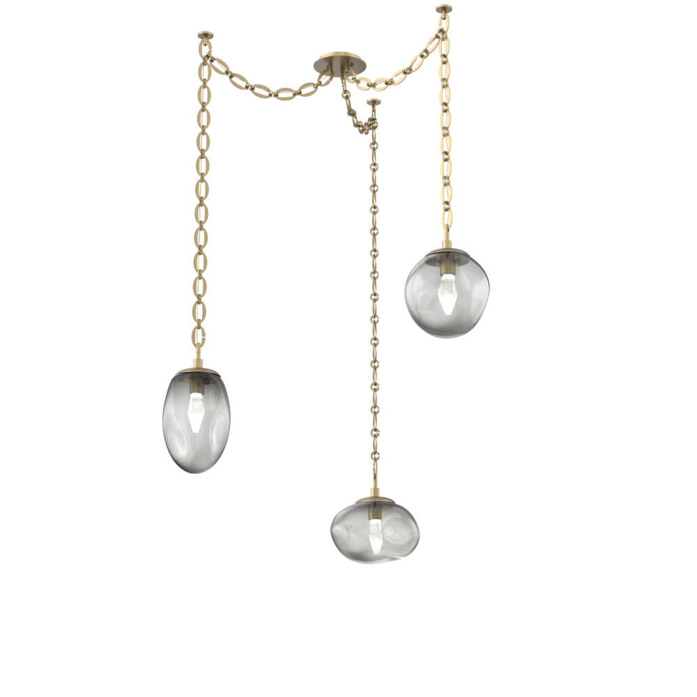 Cosmos LED Multi Light Pendant Gilded Brass