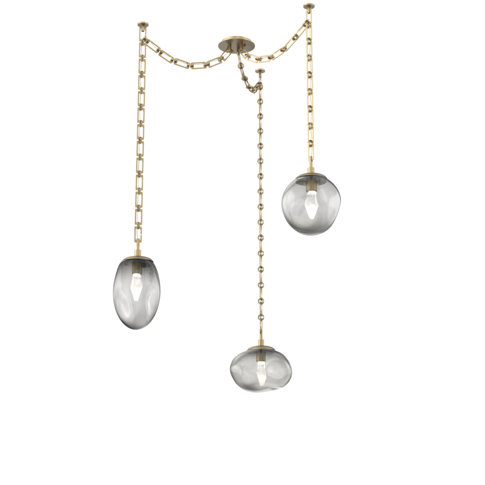 Cosmos LED Multi Light Pendant Gilded Brass