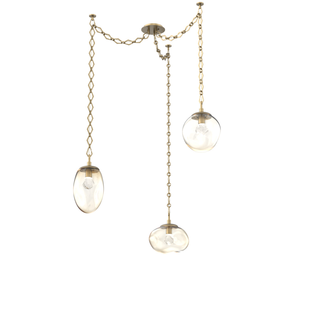 Cosmos LED Multi Light Pendant Gilded Brass