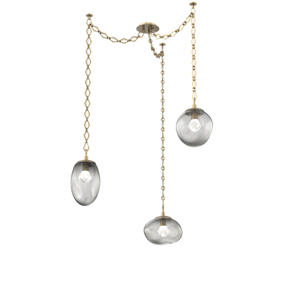 Cosmos LED Multi Light Pendant Gilded Brass