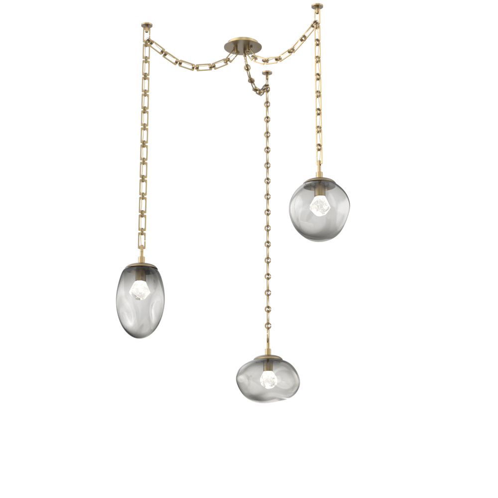 Cosmos LED Multi Light Pendant Gilded Brass