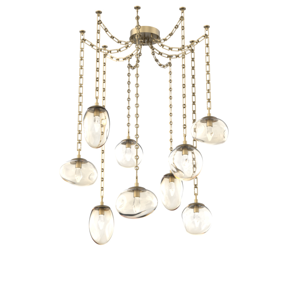 Cosmos LED Multi Light Pendant Gilded Brass