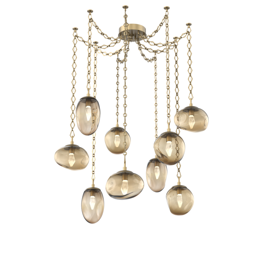 Cosmos LED Multi Light Pendant Gilded Brass