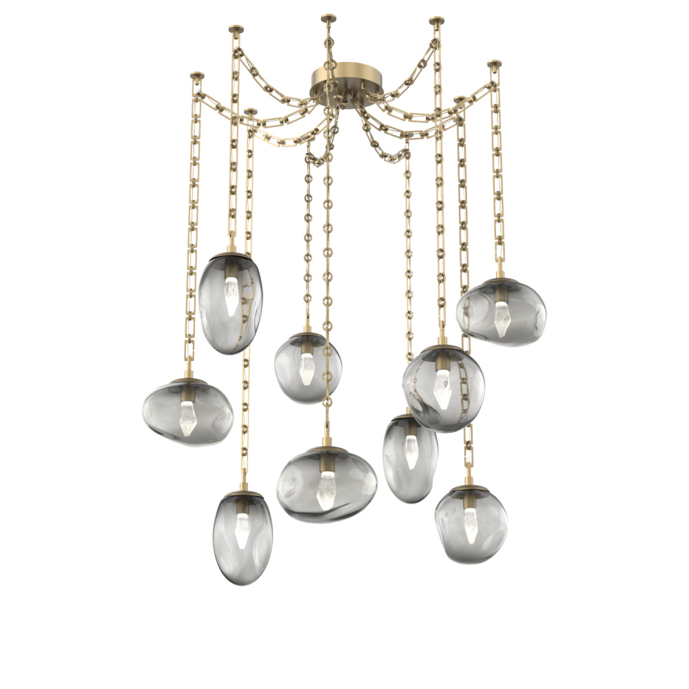 Cosmos LED Multi Light Pendant Gilded Brass