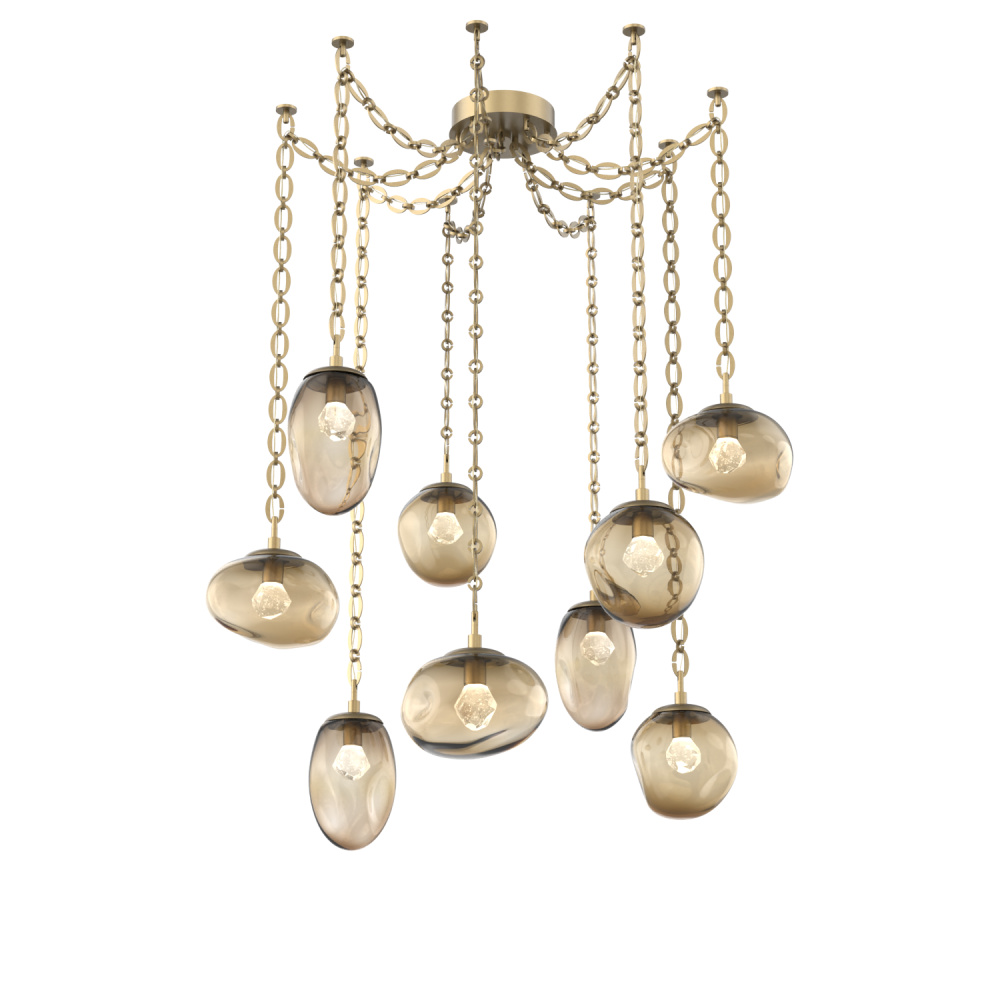 Cosmos LED Multi Light Pendant Gilded Brass