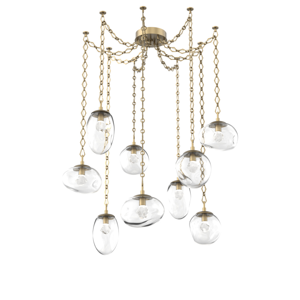 Cosmos LED Multi Light Pendant Gilded Brass