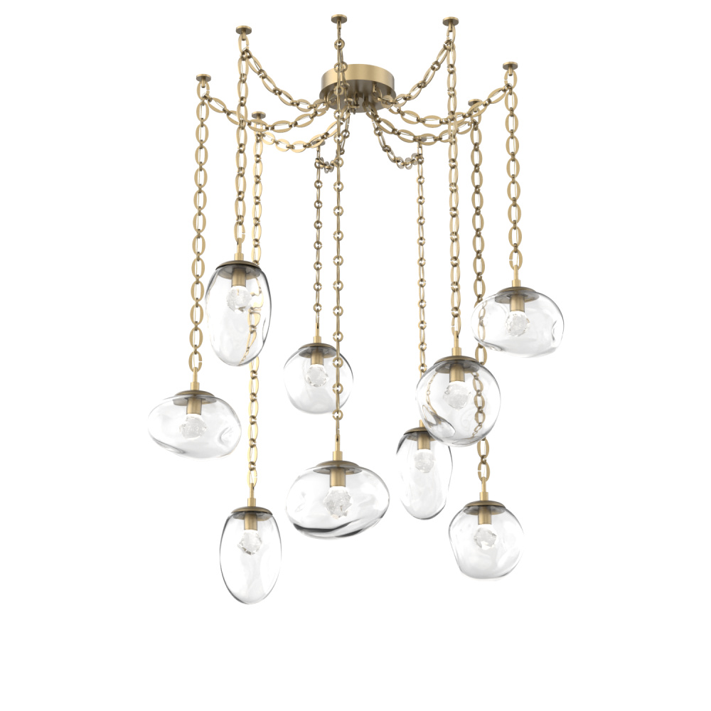 Cosmos LED Multi Light Pendant Gilded Brass