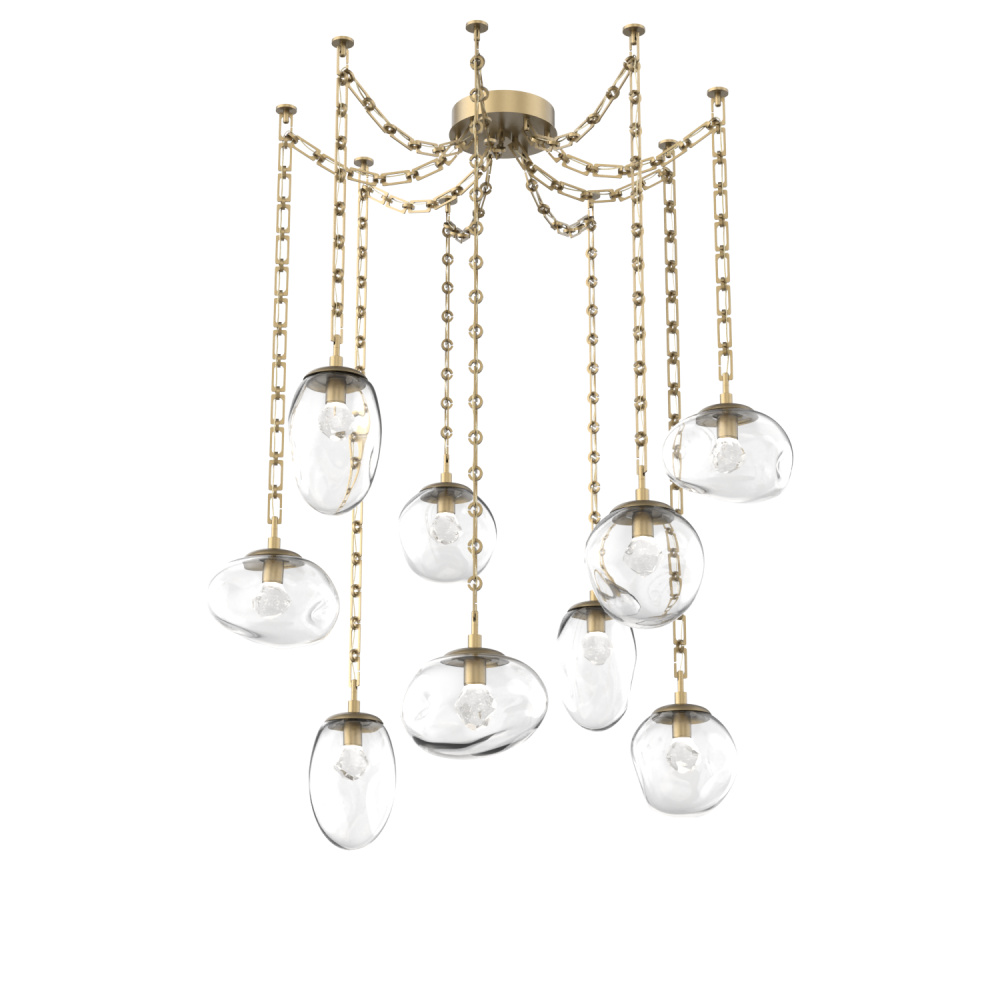 Cosmos LED Multi Light Pendant Gilded Brass