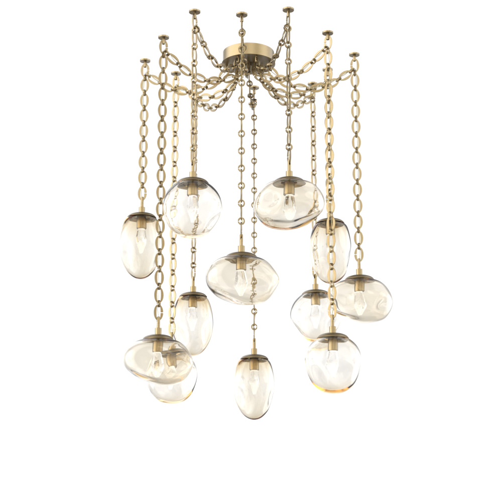 Cosmos LED Multi Light Pendant Gilded Brass