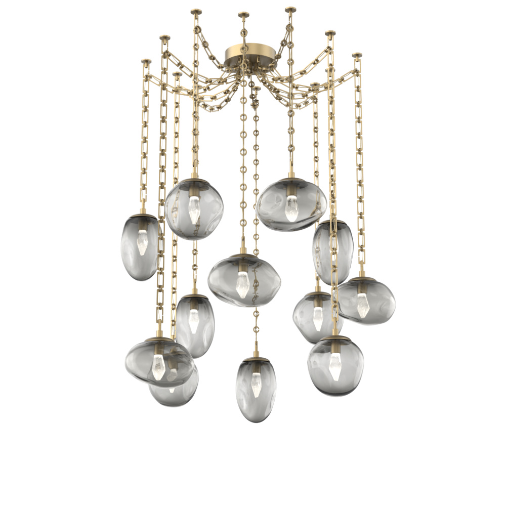Cosmos LED Multi Light Pendant Gilded Brass