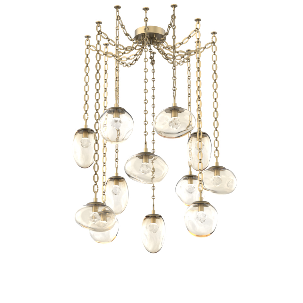 Cosmos LED Multi Light Pendant Gilded Brass