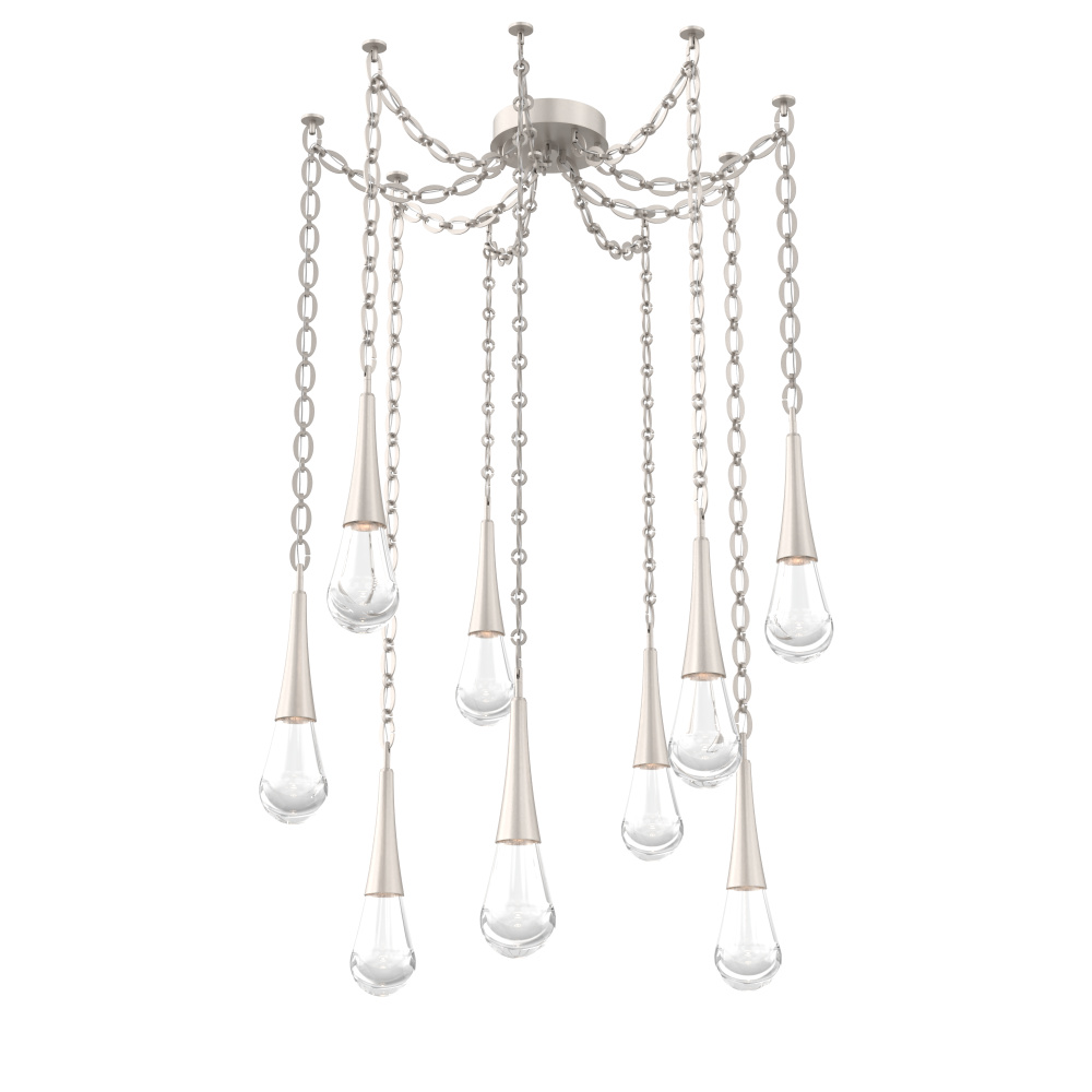 Raindrop Multi Light Pendant Beige Silver