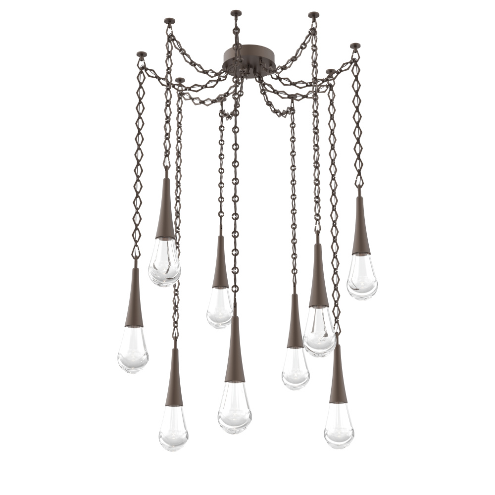 Raindrop Multi Light Pendant Flat Bronze