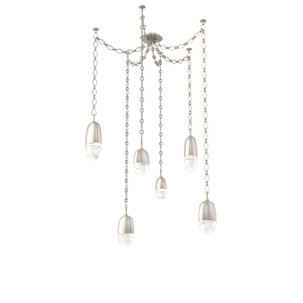 Pebble Multi Light Pendant Beige Silver